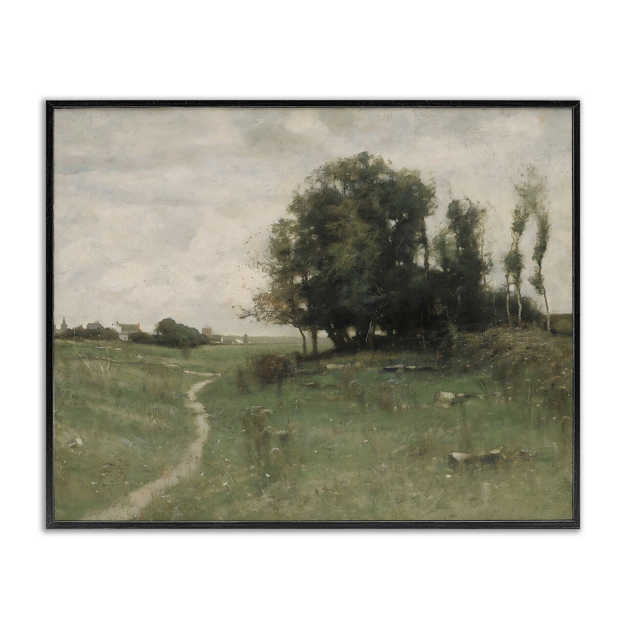Stupell Industries Vintage Farmhouse Countryside Path Framed Giclee, design by Riley B